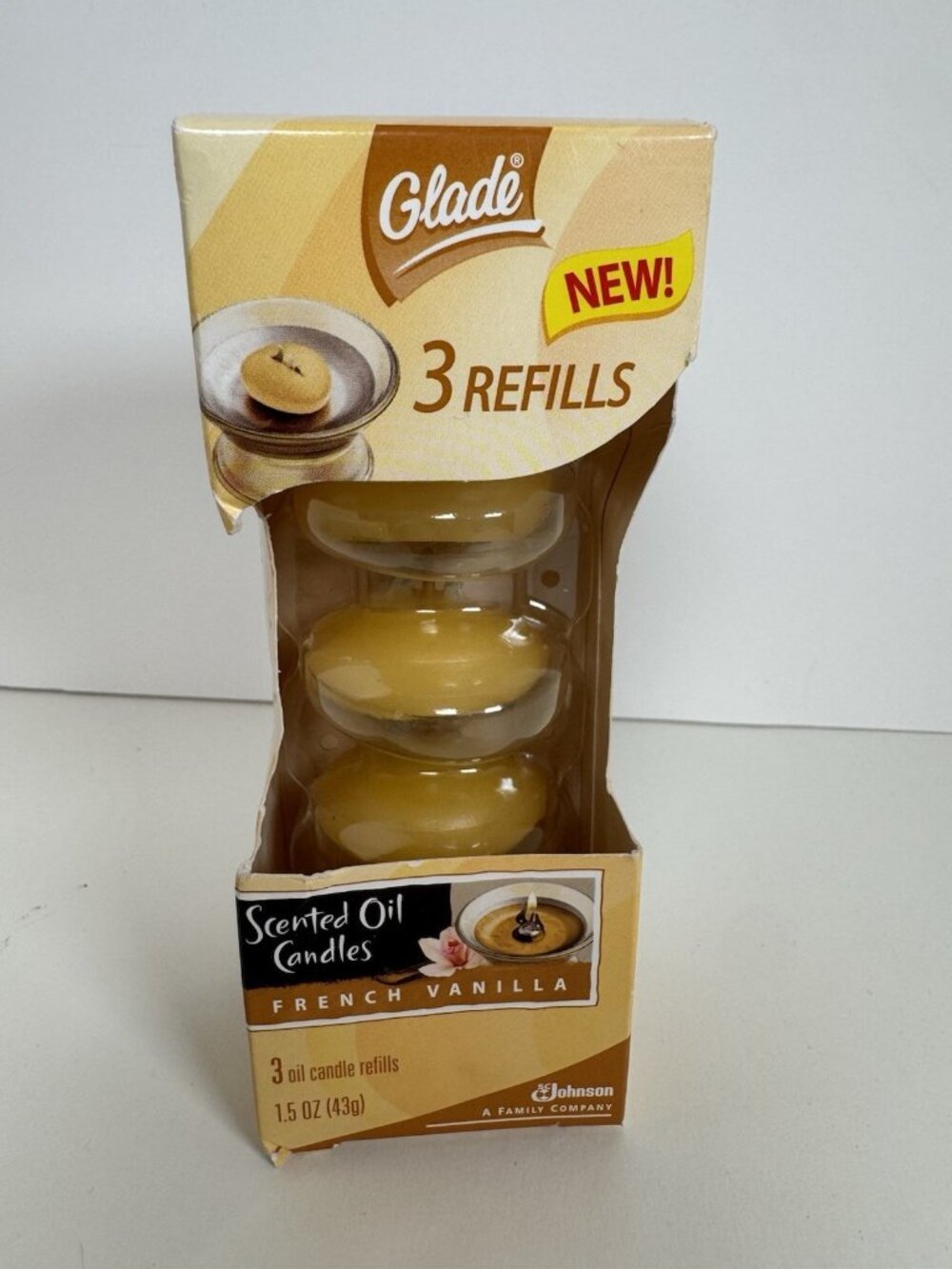 GLADE Scented Oil Candle refills FRENCH VANILLA Retired NOS 2000s Y2K New